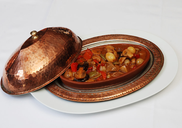 osmanskej, jedlo, Medená krytka, Istanbul, príbory, kultúr, tanier