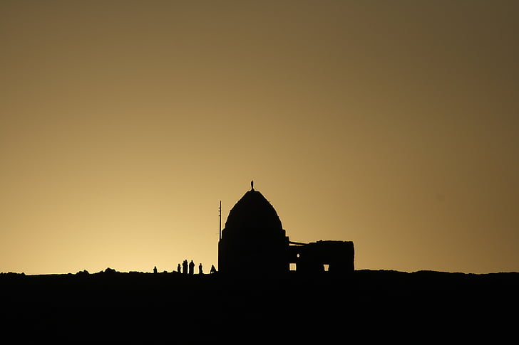 Egypte, Nile, moskee, zonsondergang, schaduwen, Cairo