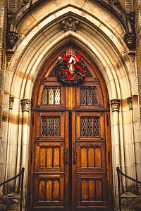 arhitektura, umjetnost, Katedrala, Božić, Crkva, dekoracija, vrata