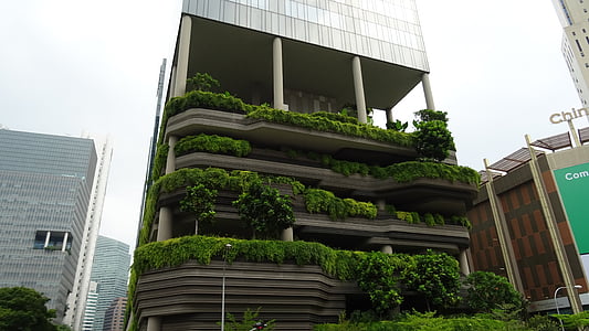 Singapore, rakennuksen utelias, vihreä