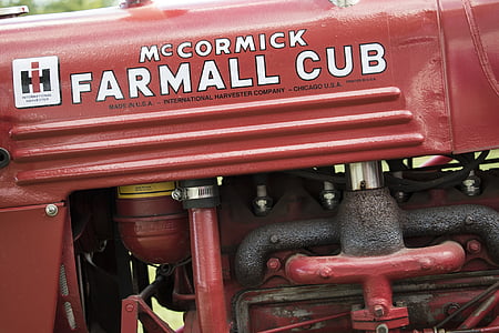 McCormick, Farmall, kölyök, traktor, piros, gazdálkodás, mezőgazdaság