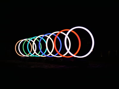 kroužky, lit, světlo, Prsten, osvětlení festival, Amsterdam, Colo