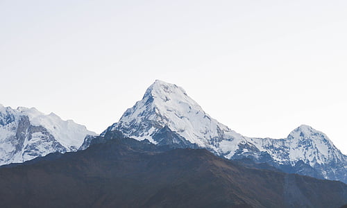 Foto, planine, pokrivena, snijeg, Himalaja, Poon Hill, Annapurna