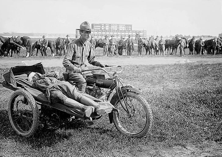 soldiers, motorcycle, military, vintage, army, ambulance, wounded