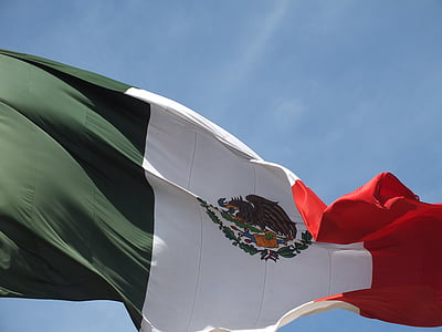 mexico, flag, sky, mexican flag, coat of arms