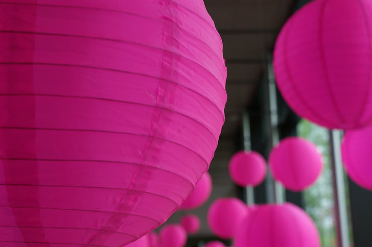 Lanterna, Cinese, rosa, disegni, cerchio, globi, progettazione