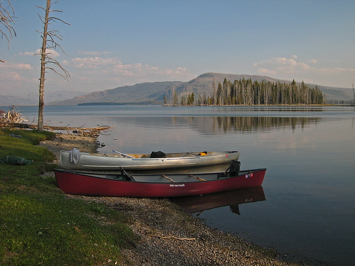 kanoer, strandet, Lake, landskapet, naturskjønne, rekreasjon, livsstil