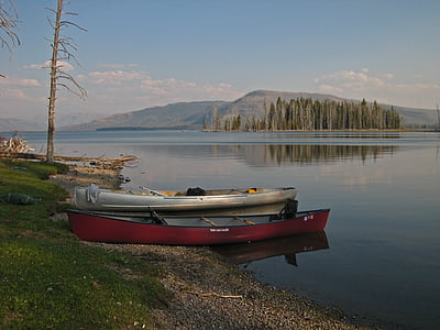 独木舟, 搁浅, 湖, 景观, 风景名胜, 娱乐, 生活方式