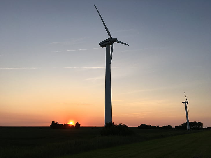 風車, 北の海, 風力エネルギー, windräder, ワット, 風景, メクレンブルク