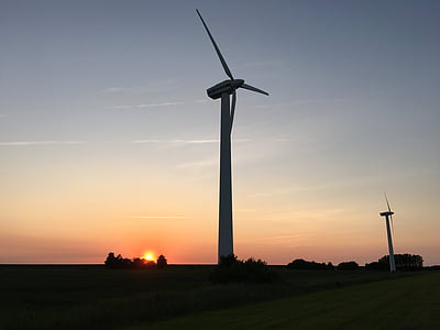 风车, 北海, 风力发电, windräder, 美国瓦茨, 景观, 梅克伦堡