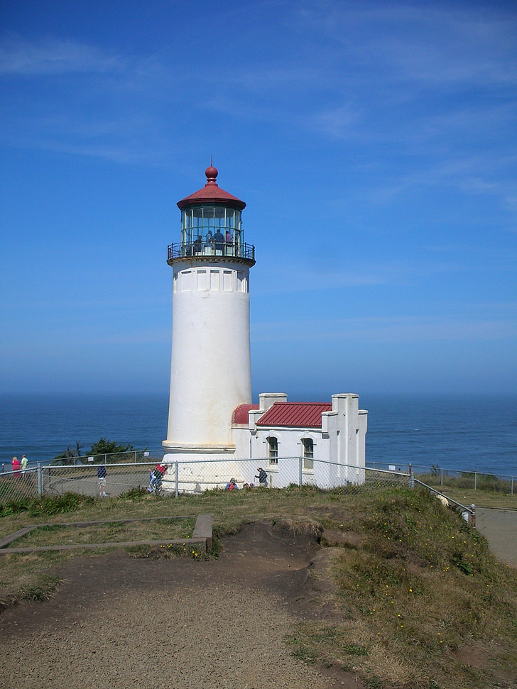 north head lighthouse, summer sky, vacation, astoria oregon, coast