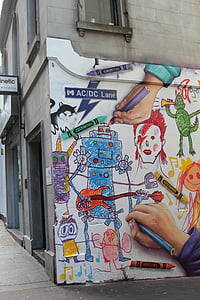 arte, Graffiti, u, urbano, parete, artistico, città