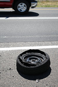 blowout, tire, wheel, rubber, flat, tyre, car