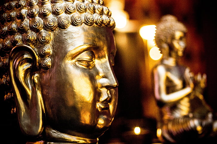 Buddha, guld, buddhismen, gyllene buddha, Asia, förgyllda, staty