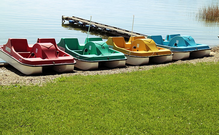 pedal boat, boot, colorful, color