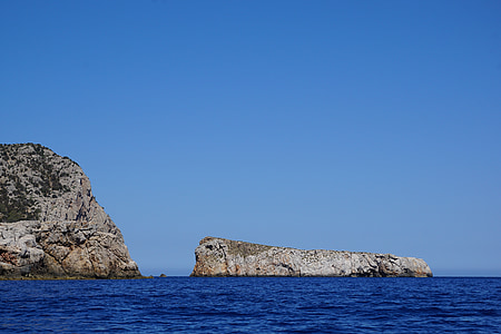 Ibiza, sziget, tenger, Spanyolország, rock, víz