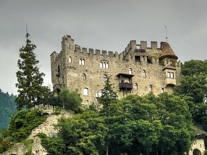 slott, knight's castle, medeltiden, fästning, Italien, Tyrolen, södra tyrol