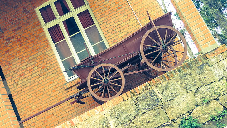 wagon, antique, past