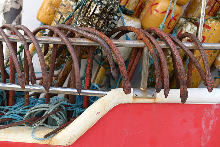 cutter, the fisherman, hook, rope, boat