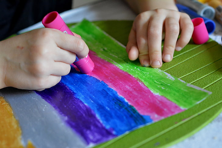 målning, barn, färg, Paint stick, färgade, färger, playcolor