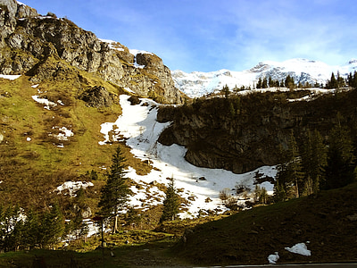 kalni, daba, Šveice, ainava, sniega