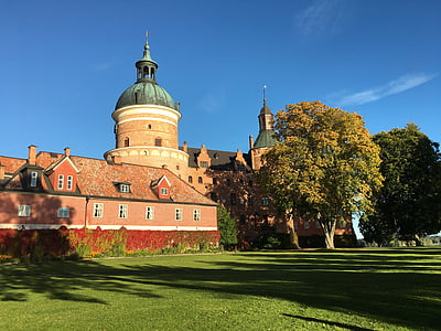 Gripsholmi loss, Castle, Sügis, Mariefred, Rootsi, himmel