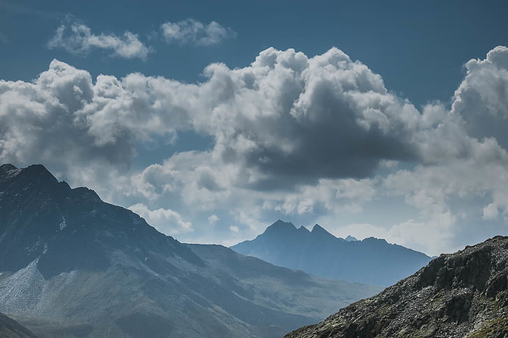 nubes, niebla, paisaje, gama de la montaña, montañas, naturaleza, al aire libre