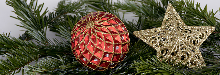 kerstballen, Kerst, kerstversiering, ballen, decoratie, wenskaart, christbaumkugeln