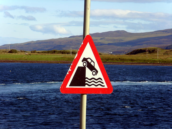 pazīmes, Skotija, brīdinājuma zīmes, ceļa zīmes