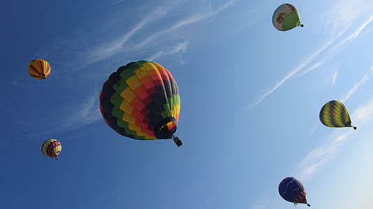 hőlégballon, léggömb, feljutás, ég, légi közlekedés
