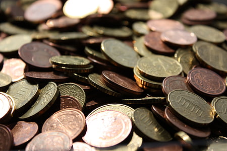 argent, Euro, pièces de monnaie, l’Europe, specie, Finance, métal argent
