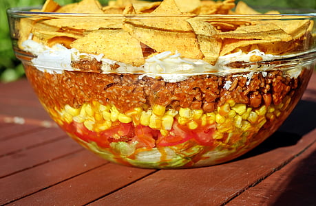 insalata, insalata del Taco, messicana, Sharp, cibo, legno - materiale, freschezza