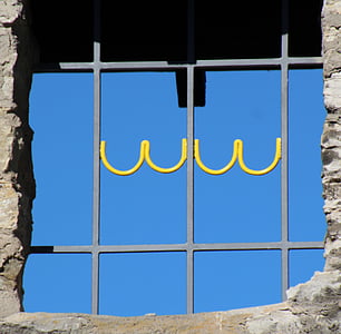jendela, parut, jendela yang dilarang, kisi jendela, grid, biru