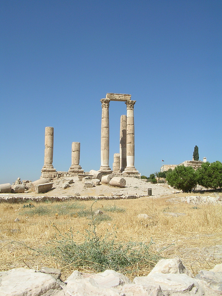 Amman, ruïnes, Jordanië, citadel hill