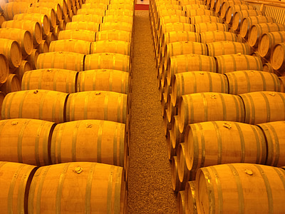 barriques, Or, whisky, bois, conteneur, vin