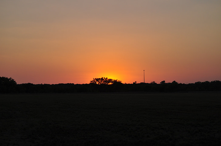 Texas, Západ slunce, obloha, krajina, Příroda, mimo, venkov