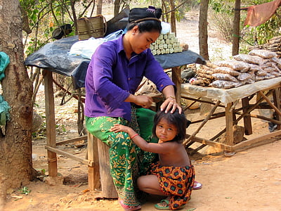 body care, child welfare, comb, asia, people, cultures, outdoors