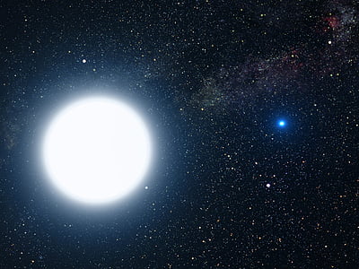 hvězda, slunce, bílý trpaslík, hvězdný systém, binární soubor, Sirius, Sirius b