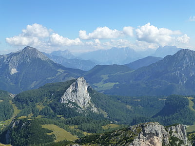 mountains, hiking, austria, view, nature, alpine