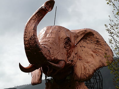 elephant, pink, proboscis, ear, ruesseltier, large, sculpture