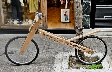 bicicleta, de madeira, vintage, madeira, retrô, viagens, estilo