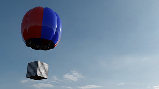 hot-air ballooning, ball, sky, blue, flight, travel, dom
