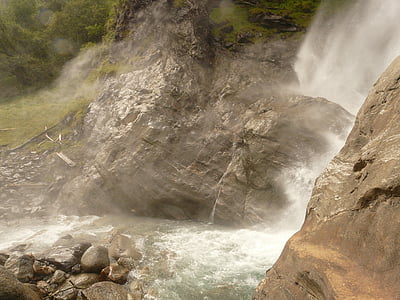 水, 瀑布, partschins 瀑布, 喷雾, 泡沫, 自然, 感兴趣的地方