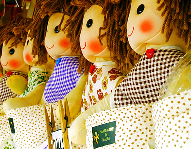 ตุ๊กตา, ตุ๊กตาผ้าขี้ริ้ว, ทำมือ, ผ้าขี้ริ้ว, สาว, ของเล่น, สีขาว