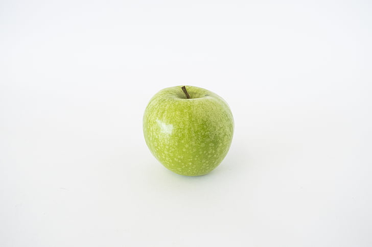 Jablko, izolovaný, zelená, jídlo, zdravé, bílá, ovoce