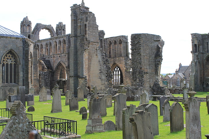 Elgin, Kathedraal, ruïnes, kerkhof, Schotland