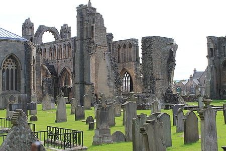 Elgin, katedrālē, drupas, kapsēta, Skotija