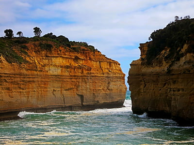 cliffs, rough, wild, coast, waves, breakwater, sea