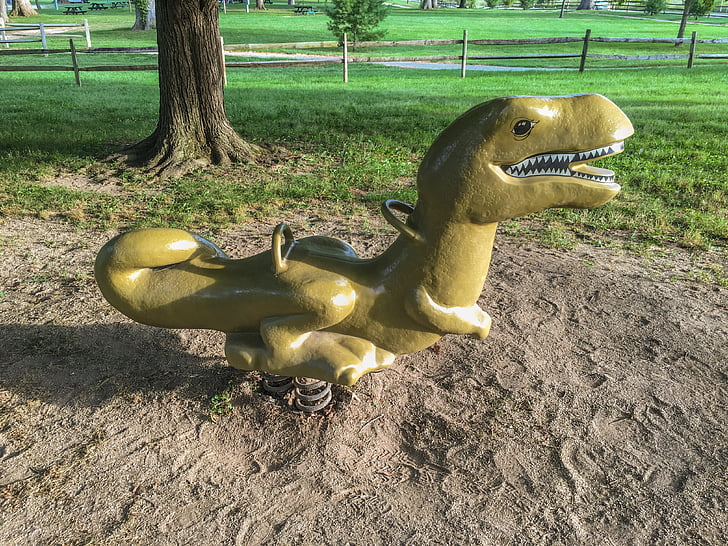 динозавр, Дитячий майданчик, грати, відпочинок, дитина, парк