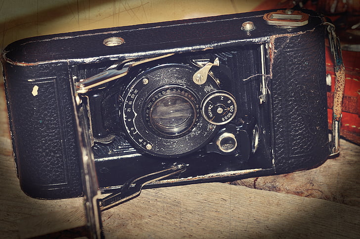 camera, photography, old, antique, inner workings, close, retro look